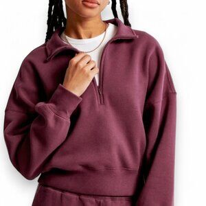 Abercrombie & Fitch Cropped Quarter Zip Sweatshirt